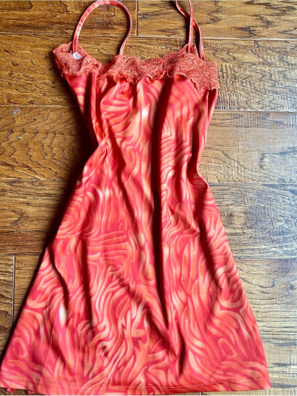 Women's Orange Lace-Trim Slip Dress - Picture 5 of 7